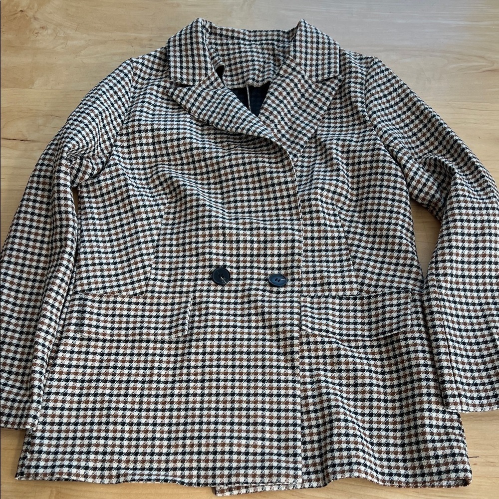 Women's Plaid Double-Breasted Coat